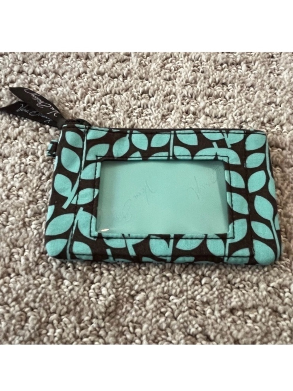 Vera Bradley Shower Vines Window ID Case Holder Credit Card Travel Coin Purse